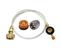 Glewi Adaptador de gas para estufa de camping para GLP, manguera de metal de 70 cm con válvula reguladora, compatible con las normas de Rusia/Alemania/Italia, conector de cocina portátil para