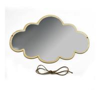 Glewi Adhesivo de pared de espejo acrílico en forma de nube, 33 x 23 cm, adorno decorativo para dormitorio, sala de estar, bonito diseño de nube para decoración del hogar