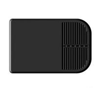 Glewi Alfombrilla de silicona para cafetera de 60 x 40 cm, bandeja de goteo antideslizante con bordes elevados para protección contra fugas y reducción de ruido, protector de encimera de cocina (negro