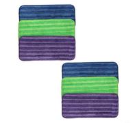 Glewi Almohadillas de microfibra reutilizables para mopa Swiffer para WetJet, recambios lavables de 11.8 x 5.5 pulgadas para suelos de madera dura, paquete de 3 unidades, morado, verde y azul (paquete