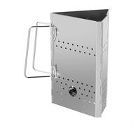 Glewi Arrancador de chimenea de carbón de acero inoxidable con salvamanteles, arrancador de fuego plegable para barbacoa, herramienta de carbón de luz rápida