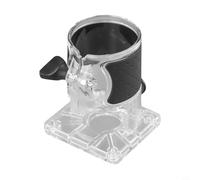Glewi Base de enrutador transparente para bordes de carpintería, cubierta de protección de plástico ajustable con perilla de bloqueo, 95 x 83 x 106 mm