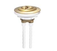 Glewi Botón de doble descarga para tanque de inodoro con varilla de 100 mm, interruptor de repuesto en plata, negro u dorado para reparación de cisterna de baño (oro cepillado)