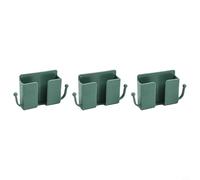 Glewi Caja de almacenamiento montada en la pared con gancho para cargar el teléfono, organizador de ABS grueso para dormitorio, baño, cocina (verde)