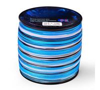 Glewi Camuflaje azul de 4 hebras PE para línea de pesca trenzada de 500 m, alta resistencia, baja memoria para lanzamiento suave, aparejos de agua dulce de agua salada (3.0/30 libras, azul)