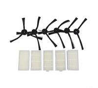 Glewi Cepillo lateral y piezas de repuesto para aspiradora robótica SilverCrest 3000 A1, juego de 11 piezas con 6 cepillos laterales y 5 filtros