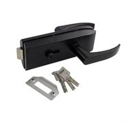 Glewi Cerradura de manija de puerta de cristal de oficina para puertas individuales, mecanismo de pestillo de montaje empotrado de aleación de zinc, diseño moderno plano y con muescas (boca plana