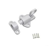 Glewi Cerradura de puerta de resorte Pestillo de cierre automático, Perno de seguridad automático para puerta de guillotina de cajón de gabinete, Pin deslizante de aleación de metal con anillo (blanco