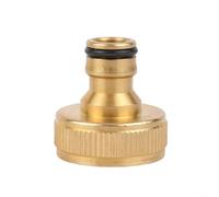 Glewi Conector de grifo de latón G1 pulgadas adaptador de manguera de jardín con sello de goma para instalación de tuberías de agua, a prueba de fugas, uso en patio al aire libre, dorado