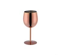 Glewi Copa de vino de acero inoxidable de 350 ml, taza de tallo inastillable 304 con retención de temperatura para camping, fiestas en la playa y bar al aire libre (oro rosa)