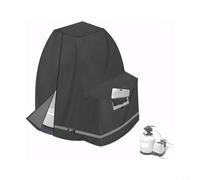 Glewi Cubierta de bomba de filtro de arena para INTEX de 12-16 pulgadas, Oxford 420D impermeable con cremallera para acceso, protección de equipos de piscina al aire libre, 25.9 x 24.4 x 28.3 pulgadas