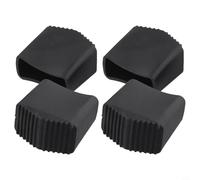 Glewi Cubiertas de goma para patas de escalera, 4 unidades, antideslizantes, plegables, 2,5 x 3,8 cm, extremo protector negro para elevación telescópica, escaleras de espiga, seguridad en el suelo