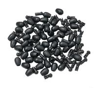 Glewi Cuentas de cambio rápido para pesca de carpa, ABS + nailon para intercambio instantáneo de longitud de gancho, tamaños S/L, negro/marrón (L, negro, 50 piezas)