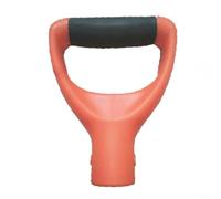 Glewi D Grip - Juego de 2 mangos de pala de plástico, 31 mm, ajuste para horquilla de rastrillo de pala, accesorio ergonómico para excavación de nieve para jardín y patio (naranja)