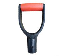 Glewi D Grip - Juego de 2 mangos de pala de plástico, 31 mm para horquilla de rastrillo de pala, accesorio ergonómico para excavación de nieve para jardín y patio (rojo-negro)