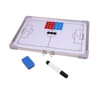 Glewi Doble cara tablero de tácticas de fútbol de aleación de aluminio magnética ayuda de enseñanza completo medio campo exhibición para la planificación de la estrategia del partido del equipo