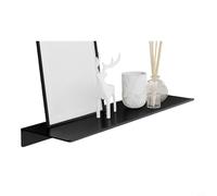 Glewi Estante de baño para el área del grifo, estante de pared de aleación de aluminio, sin taladrar, 30/40/50 cm, almacenamiento moderno para artículos de tocador y cosméticos (negro (40))