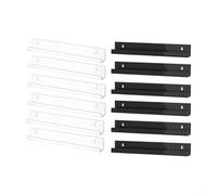 Glewi Estantes acrílicos montados en la pared para discos de vinilo, paquete de 6 exhibidores flotantes estrechos para almacenamiento de CD coleccionables, color negro transparente, 15 pulgadas