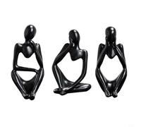 Glewi Figura abstracta moderna de resina dorada 6x5x13cm nórdico para escultura para sala de estar estante decoración del hogar Glewi (juego negro)