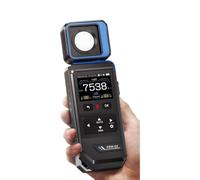 Glewi FPM-02, medidor de iluminancia, medidor de luz digital Lux con pantalla TFT a color de 2.0 pulgadas, sonda giratoria para temperatura ambiente y humedad