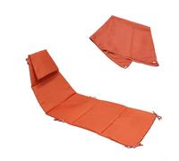Glewi Funda de repuesto para silla colgante con paraguas, almohadilla de tela impermeable para tumbona curva, juego de cojines de patio de ajuste seguro, color beige (naranja)