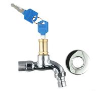 Glewi Grifo para exteriores con cerradura de 1/2 pulgada para grifo de lavadora, rosca macho G1/2, grifo de agua antirrobo de aleación de metal (1 unidad)