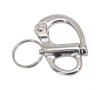 Glewi Grillete de anclaje de liberación rápida de acero inoxidable con gancho giratorio, para accesorios de vela de barco marino, acabado pulido de grado 316 (35 mm)