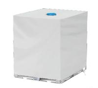 Glewi IBC - Cubierta de tanque de 1000 L, protector de contenedor de agua aislado plateado 210D con solapas de acceso para uso en jardín al aire libre Glewi (plata)