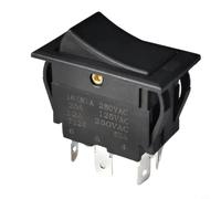 Glewi Interruptor basculante de 4/6 pines IP67 impermeable para palanca para coche, lavavajillas, herramientas eléctricas AC125V-300V, montaje en panel de control negro (6P 2 posiciones)