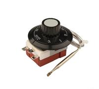 Glewi Interruptor controlador de temperatura ajustable, 50-320 °C, perilla de termostato capilar de 3 pines para calderas, calentadores de agua, hornos, corte de seguridad