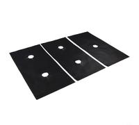 Glewi Juego de 3 protectores de estufa de gas, revestimiento de fibra de vidrio resistente al calor para cocinas de 5 quemadores, fácil de limpiar, corte para adaptarse a 54 x 27 cm, color negro