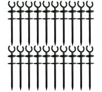 Glewi Juego de 5 estacas guía de manguera de jardín, soporte de manguera de plástico para caminos de riego ordenados y protección de plantas en jardines del Reino Unido (20 piezas)