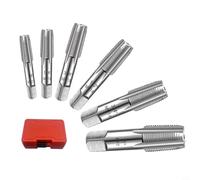 Glewi Juego de 6 grifos de tubería, 1/4,3/8,1/2,3/4 de 1 pulgada para BSP roscado kit de herramientas para reparación de tuberías de agua de cobre de acero con unidad cuadrada