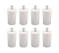 Glewi Juego de 8 topes enrollables con tornillos, 40 mm, color blanco, para protección y estabilidad de muebles