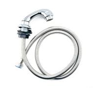 Glewi Juego de cabezal de pulverización para champú de salón con manguera de 120 cm, ABS y acero inoxidable, diseño de ahorro de agua para peluquerías y peluquerías, plateado (plata)