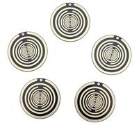 Glewi Juego de discos polarizados de color para alivio del dolor, terapia curativa natural, mejora de energía pasiva, diseño de cinco elementos, cobre ABS, 8 cm (negro)