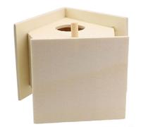 Glewi Kit de casa de pájaros de madera, caja nido para jardín pequeño, vida silvestre, decoración del hogar, forma de corazón, una sola capa, aleros de encaje de doble capa, acabado de madera natural