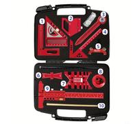 Glewi Kit de medición multiusos para carpintería, regla de ángulo cuadrado de aleación de aluminio, herramienta de marcado de diseño de cola de milano, caja roja (10 piezas)