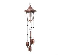Glewi Luz solar de campanilla de viento, linterna colgante de metal con LED cálido para decoración de jardín y patio (luz de campanilla)
