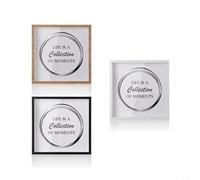Glewi Marco de caja de sombra con ranura para boletos de viaje y fotos, para vitrina de memoria de madera de 8 x 8 pulgadas con parte delantera acrílica, para colgar en la pared o decoración de
