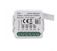 Glewi Módulo de interruptor de luz inteligente de 230 V, no requiere cable neutro, para Tuya y para la aplicación Smart Life, para automatización del hogar Zigbee (4 canales)