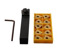 Glewi MWLNR 1616H08 Soporte de herramientas de torno con inserto de carburo WNMG080408 para torneado CNC para semi acabado Kit de acero de aleación con llave