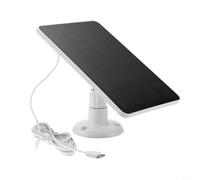 Glewi Panel solar para cámara parpadeante, 4 W para cargador al aire libre con cable de 10 pies, montaje ajustable, fuente de alimentación de seguridad resistente a la intemperie (C blanco)