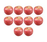Glewi Paquete de 10 manzanas artificiales realistas de espuma para decoración de frutas de 8 x 7,5 cm para mesa de cocina, fiesta, fotografía, exhibición en el hogar, rosa, rojo, verde (rosa)