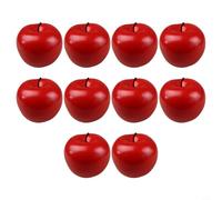Glewi Paquete de 10 manzanas artificiales realistas de espuma para decoración de frutas de 8 x 7,5 cm para mesa de cocina, fiesta, fotografía, exhibición en el hogar, rosa, rojo, verde (rojo)