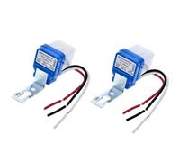 Glewi Paquete de 2 interruptores de control de luz automático de 220 V, sensor crepuscular para farola, lámpara de jardín, impermeable, clasificación IP, controlador AS-10