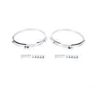 Glewi Par de bisel de retención de faros delanteros de 7 pulgadas de aleación de metal cromado ajuste directo para Land Rover Series 2 2A 3 para Range Rover hasta 1993, fácil y rápido de usar