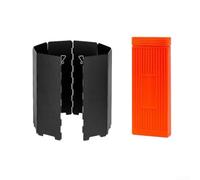 Glewi Parabrisas de estufa de aluminio para camping, protector de viento portátil con ventilación y estacas, deflector resistente al calor para estufas de butano,