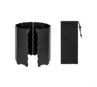 Glewi Parabrisas de estufa de aluminio para camping, protector de viento portátil con ventilación y estacas, deflector resistente al calor para estufas de butano,