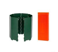 Glewi Parabrisas de estufa de aluminio para camping, protector de viento portátil con ventilación y estacas, deflector resistente al calor para estufas de butano,